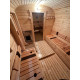 Квадро баня бочка 5 метров графитового цвета с оранжевой отделкой