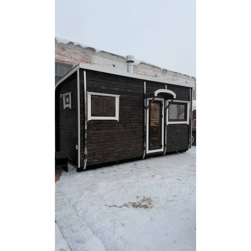 Баня Парус 4 метра из темного дерева