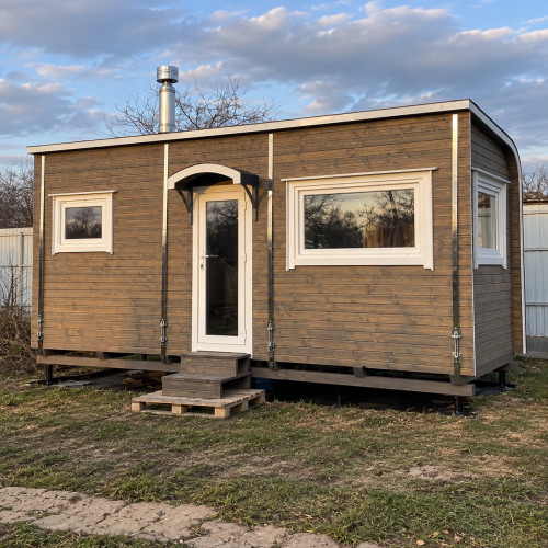 Баня Парус 5 метров с большими окнами