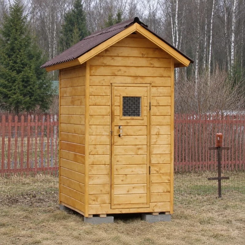 Деревянный туалет для дачи с окном в двери 1200x1000x2500 мм