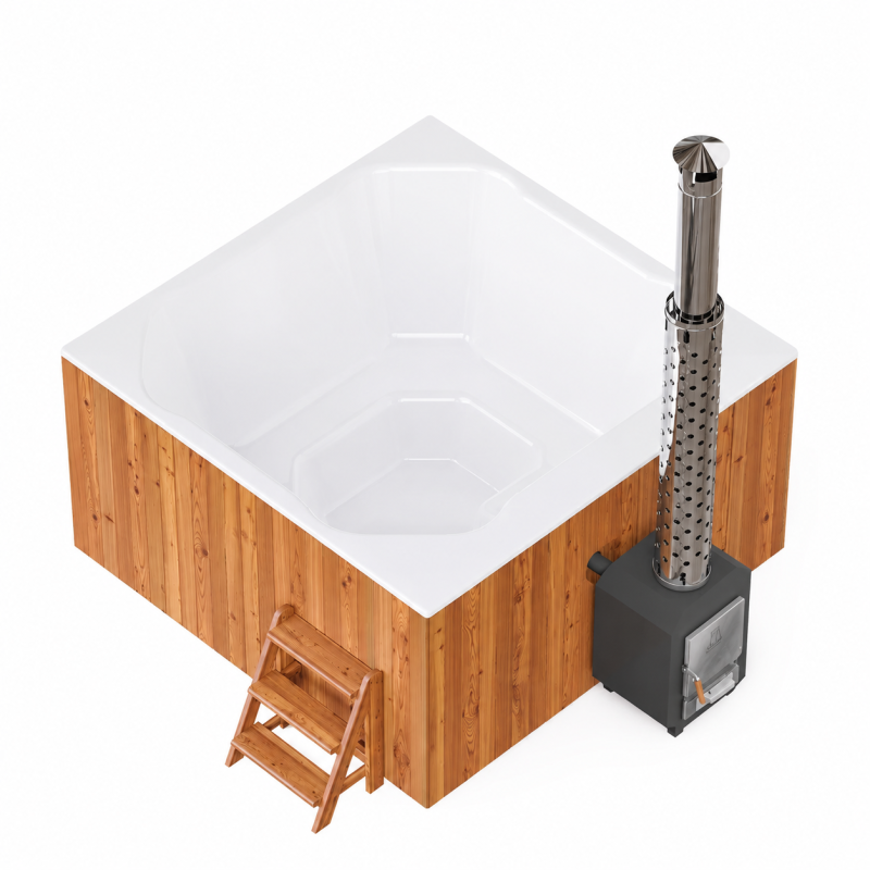 Композитная купель с подогревом EQ200 (квадратная, с выносной печью)