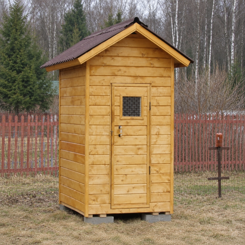 Летний деревянный душ для дачи с двускатной крышей и окном 1200x1000x2500 мм